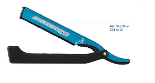 Dovo Shavette, Rasiermesser Alu, blau mit Wechselklinge