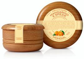 Mondial Rasiercreme 140 ml im Holztiegel, Mandarino e spezie - Bild vergr��ern 