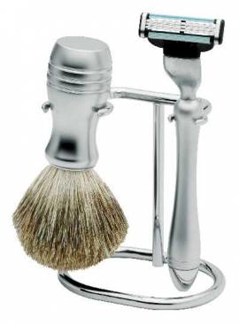 Rasierset mit feinem Dachshaar und Gillette-Mach3-Rasierer - Bild vergr��ern 