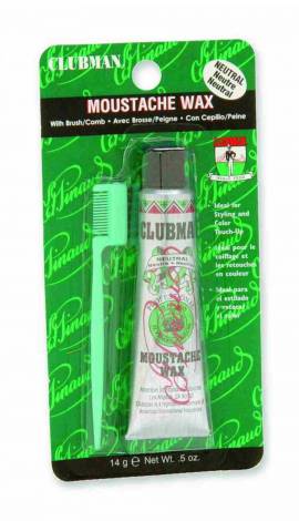 Clubman Pinaud - Moustache Wax - Bartwachs - Neutral 14g- mit kleinem Kamm  - Bild vergr��ern 