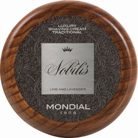 Mondial Luxury Shaving Cream Traditonal -Nobilis-, 140 g Wooden Bowl